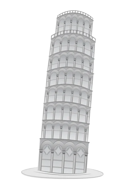 Pisa torre inclinada ilustración — Vector de stock
