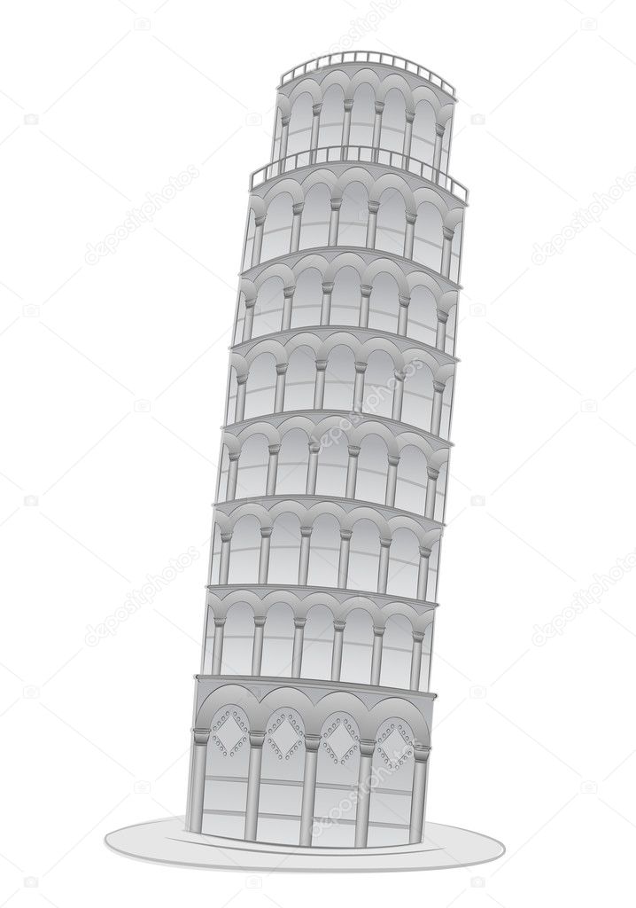 Pisa Leaning tower illustration