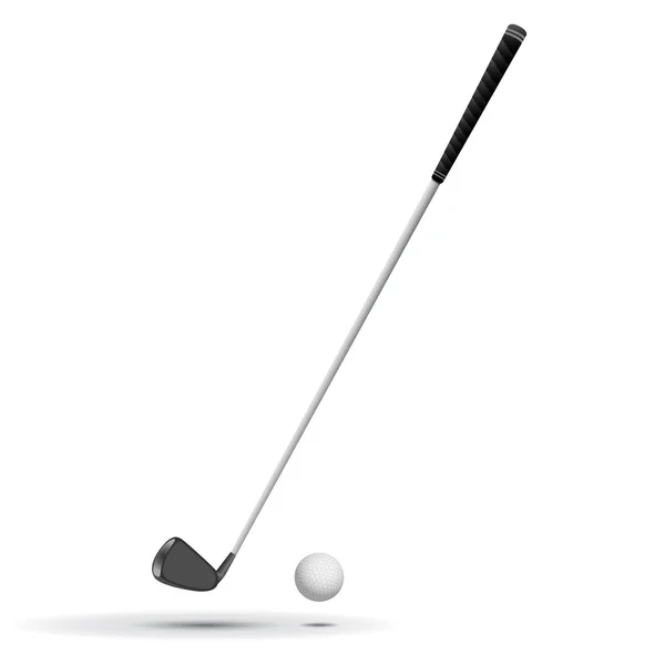 Golf Ball e Club vettoriale illustrazione — Vettoriale Stock