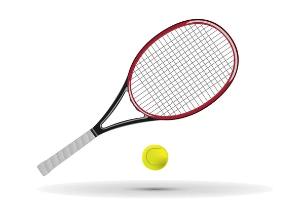 Teniszütő és labda vektoros illusztráció — Stock Vector