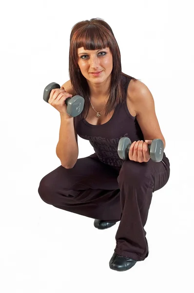Kadın ağırlık kaldırma egzersizleri — Stok fotoğraf