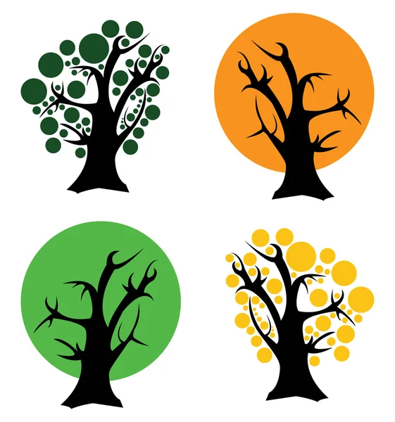Vector trees on the white background — Stock Vector