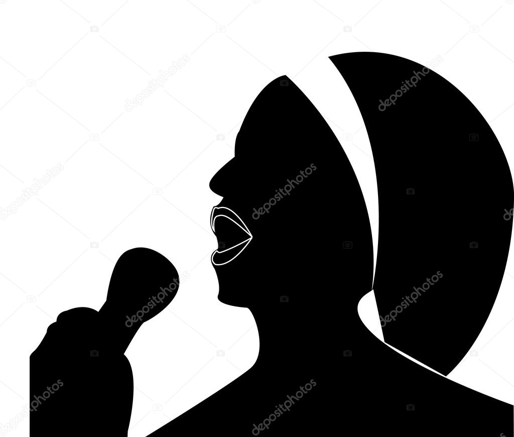 Singing woman - vector