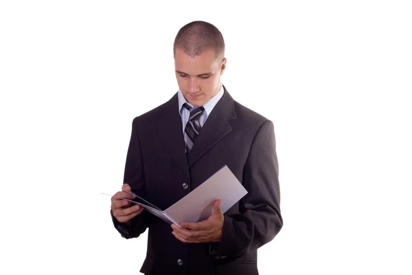 Businessman reading — Stock Photo, Image