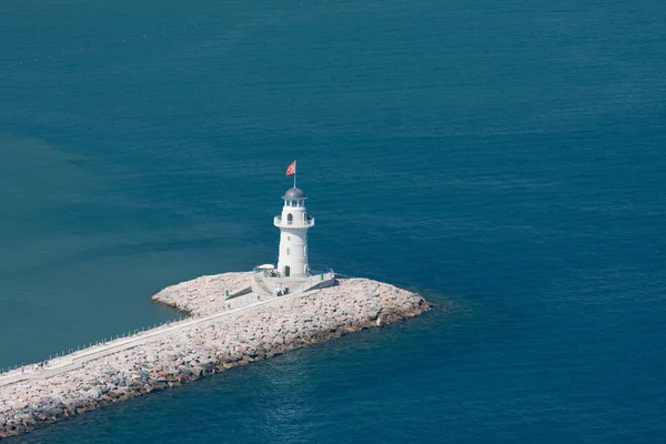 stock image Lighthouse in port -Alanya