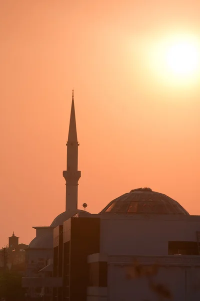 Sunset with mosque — Stock Photo, Image