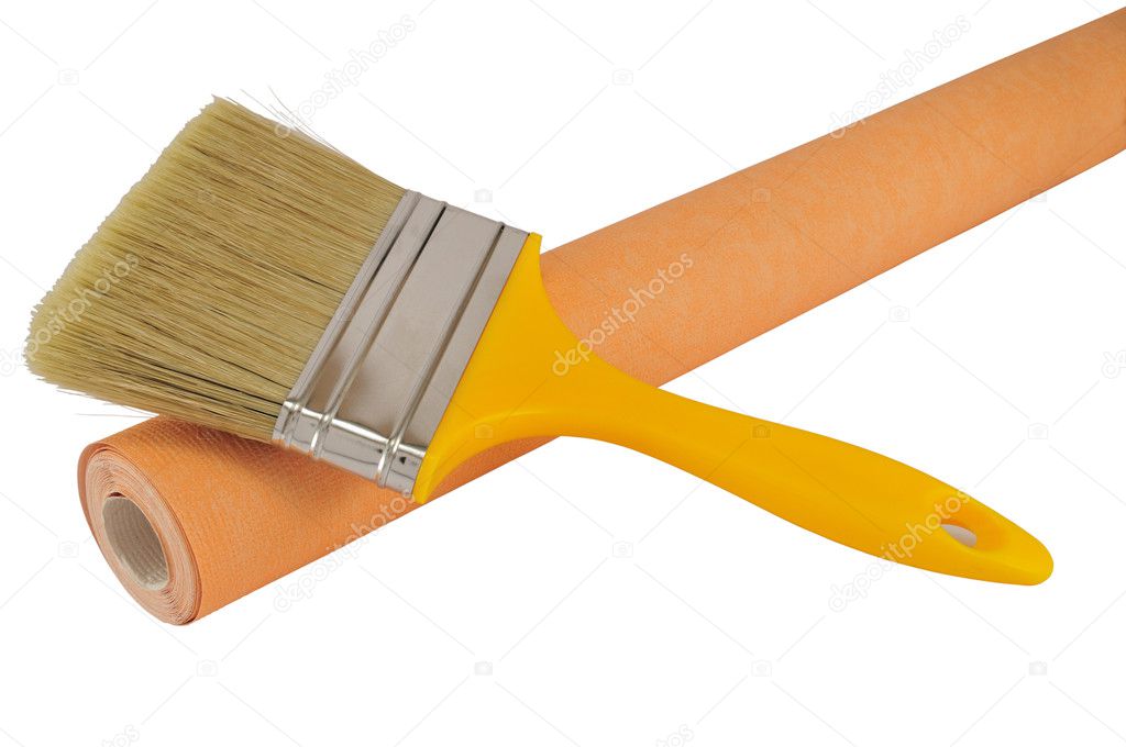 Paint brushes wallpaper Paint brush and wallpaper — Stock Photo