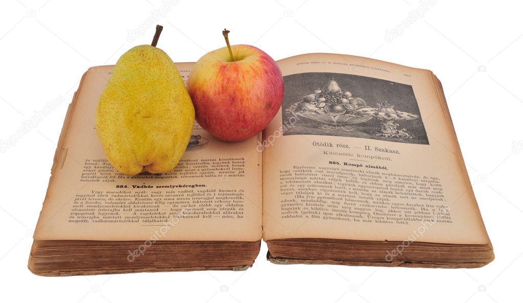 Cookbook with fruit