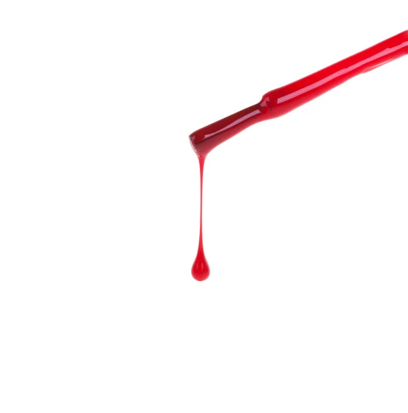 Spadek czerwony lakier do paznokci — Zdjęcie stockowe
