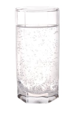 Glass of sparkling mineral water clipart