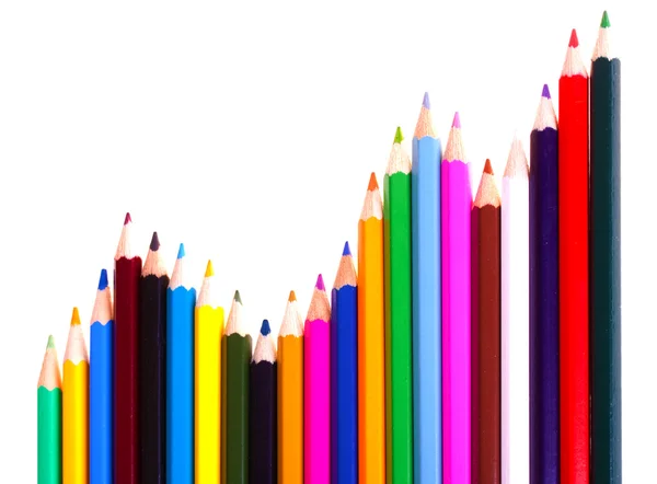 Kleurenoverzicht potloden — Stockfoto
