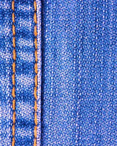 Blue jeans texture with stitch — Stock Photo, Image