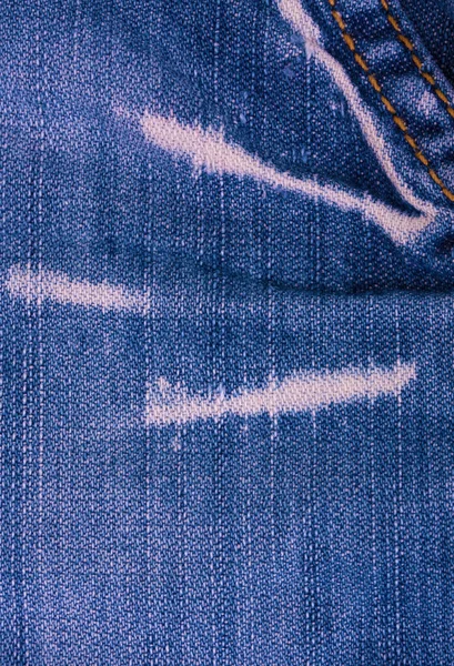 Textura vaqueros azules con puntada — Foto de Stock