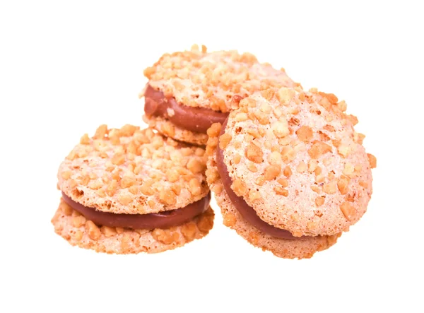 Three cookies with chocolate — Stock Photo, Image