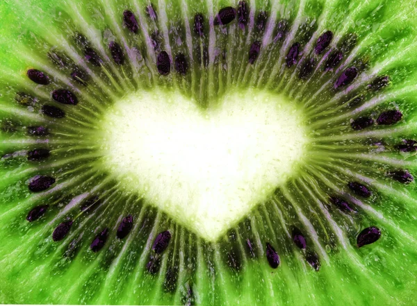 Texture kiwi abstraite en forme de coeur — Photo