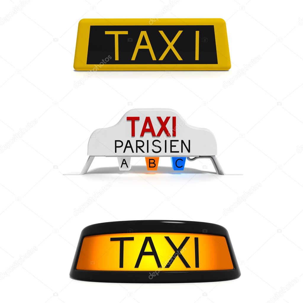 Different taxi signs