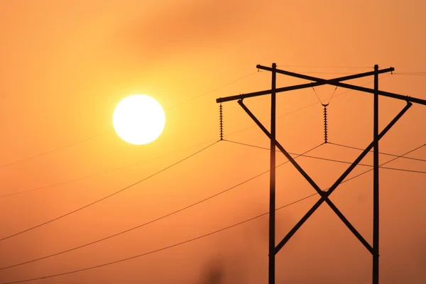 Power Line Sunset — Stock Photo, Image