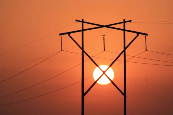 Powerline Sunset — Stock Photo, Image