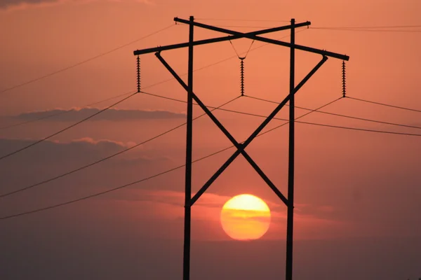 Powerline Sunset — Stock Photo, Image