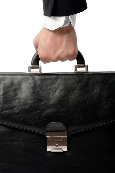 Business Hand mit einem Koffer Stockbild