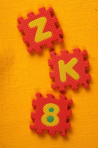 Alfabe ve sayı blokları — Stok fotoğraf