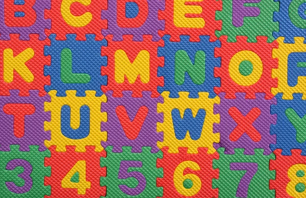 Alfabeto e blocos numéricos — Fotografia de Stock