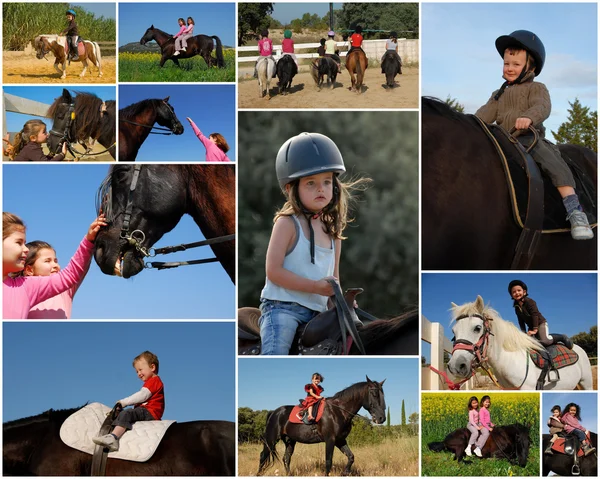 Děti na koních — Stock fotografie