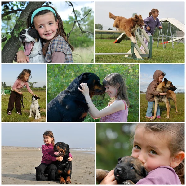 Děti a psi — Stock fotografie
