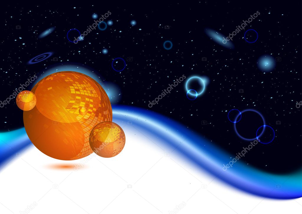 Shiny orange planet