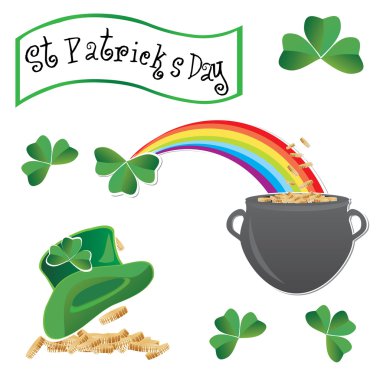 St Patrick holiday objects clipart