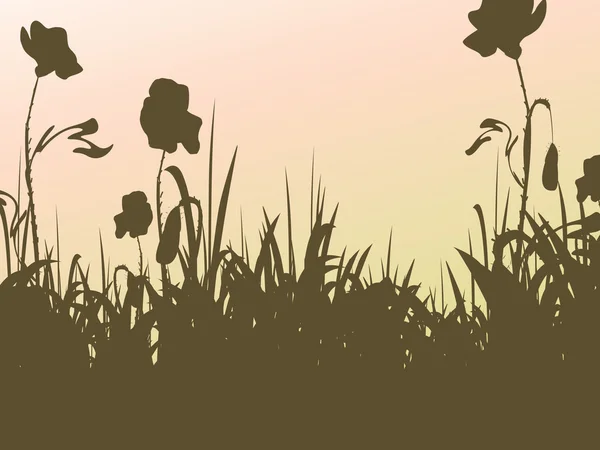 Silhouettes florales — Image vectorielle