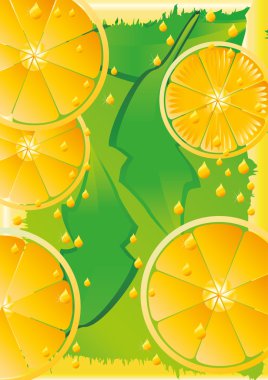 Orange with juice drops clipart