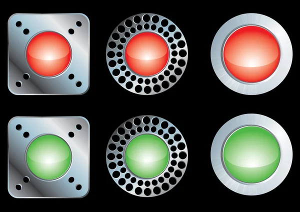 Блестящие металлические кнопки — стоковый вектор