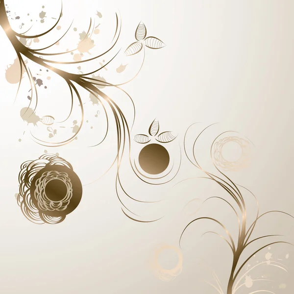 Grungy floral doré — Image vectorielle
