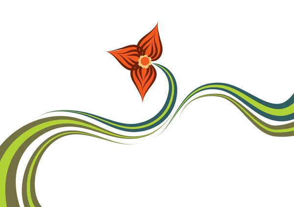 Feuilles et fleurs de printemps — Image vectorielle