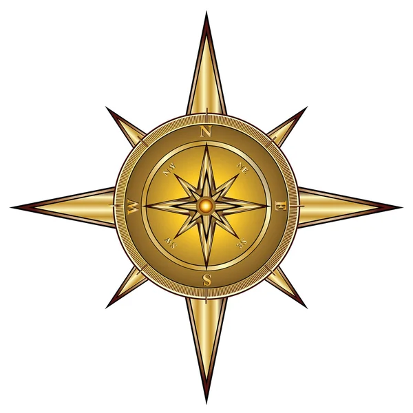 Gouden Kompas — Stockvector