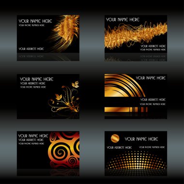 Black business cards clipart