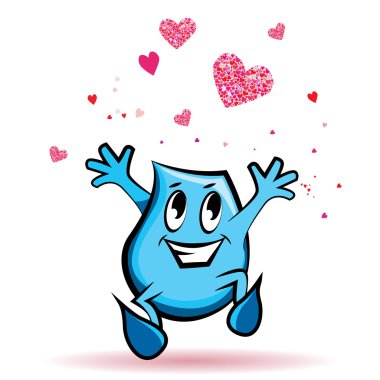 Cartoon character - love jump clipart