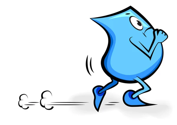 Zeichentrickfigur - blinkend - rennend und unglücklich — Stockvektor