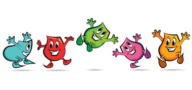 Group of happy characters clipart