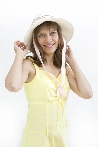 The girl in a hat — Stock Photo, Image