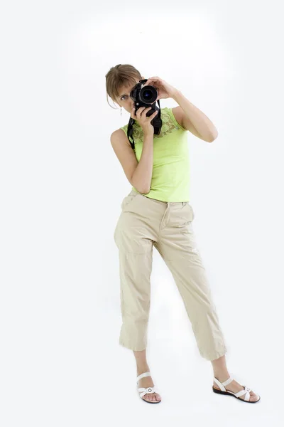 Het meisje met de camera — Stockfoto