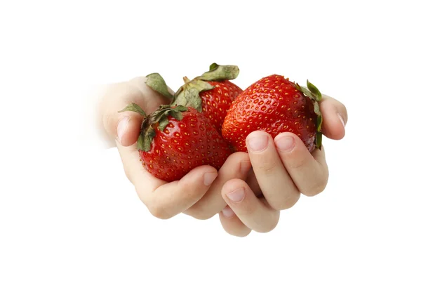 Berry em mãos da criança Imagens Royalty-Free