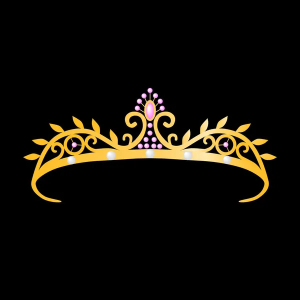 Princess arany tiara — Stock Vector