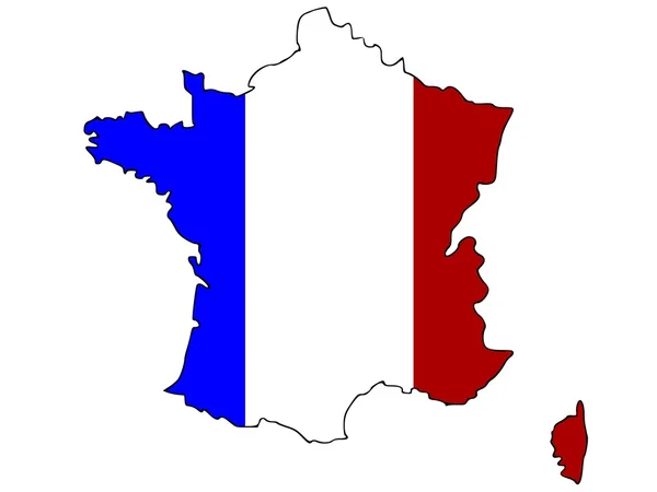 Frankreich avec drapeau — Stockvektor