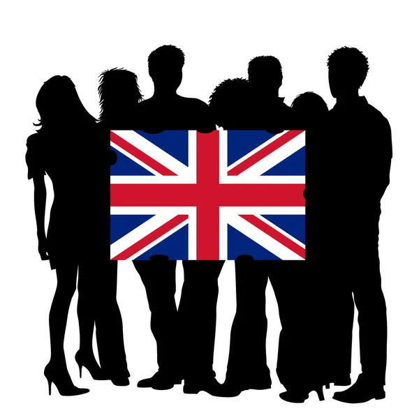 Con una bandiera del Regno Unito — Foto Stock