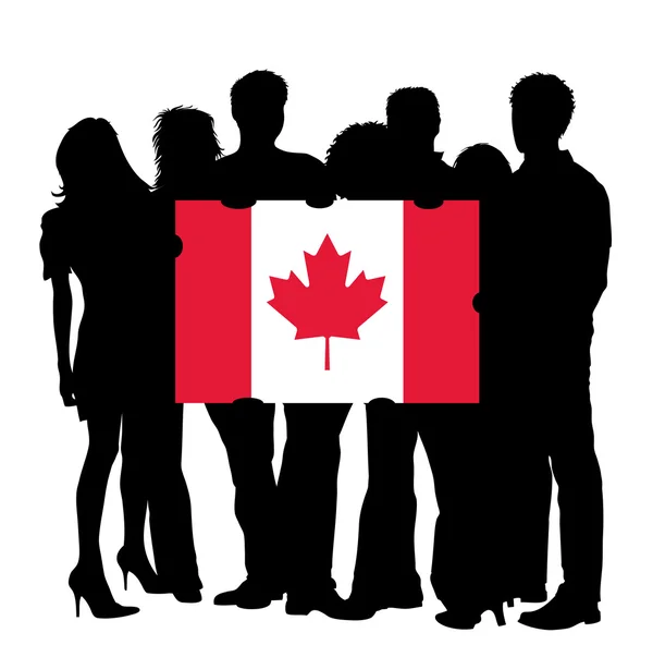 stock image Young with a Flag of Canada