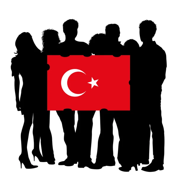 Junge mit einer türkischen Flagge — Stockfoto