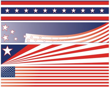 Independence day banners clipart