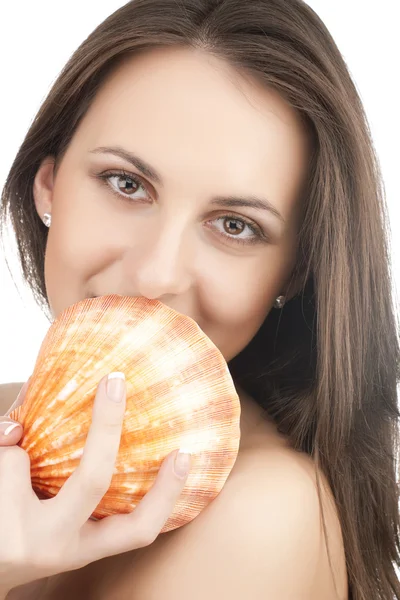 Young girl with shell — Stock Photo, Image